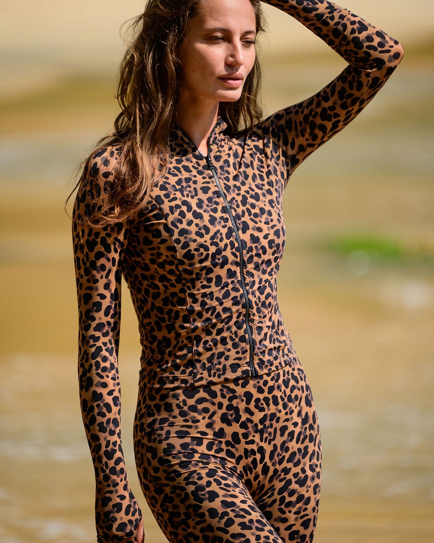 Macacão esportivo com calça para yoga, ginástica, esportes aquáticos, academia, com proteção UV