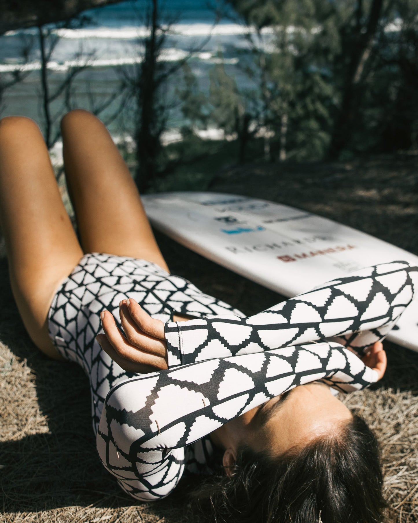 Lily Geometric Long Sleeve Swimsuit