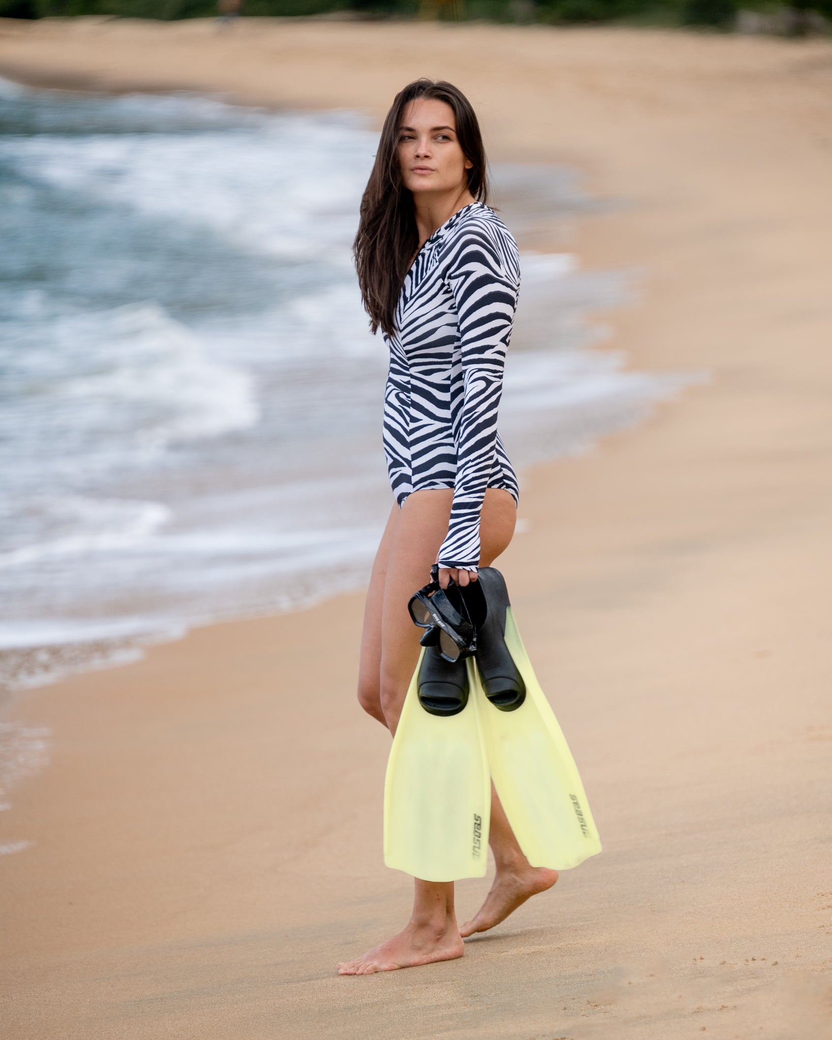 Maiô manga longa com proteção UV