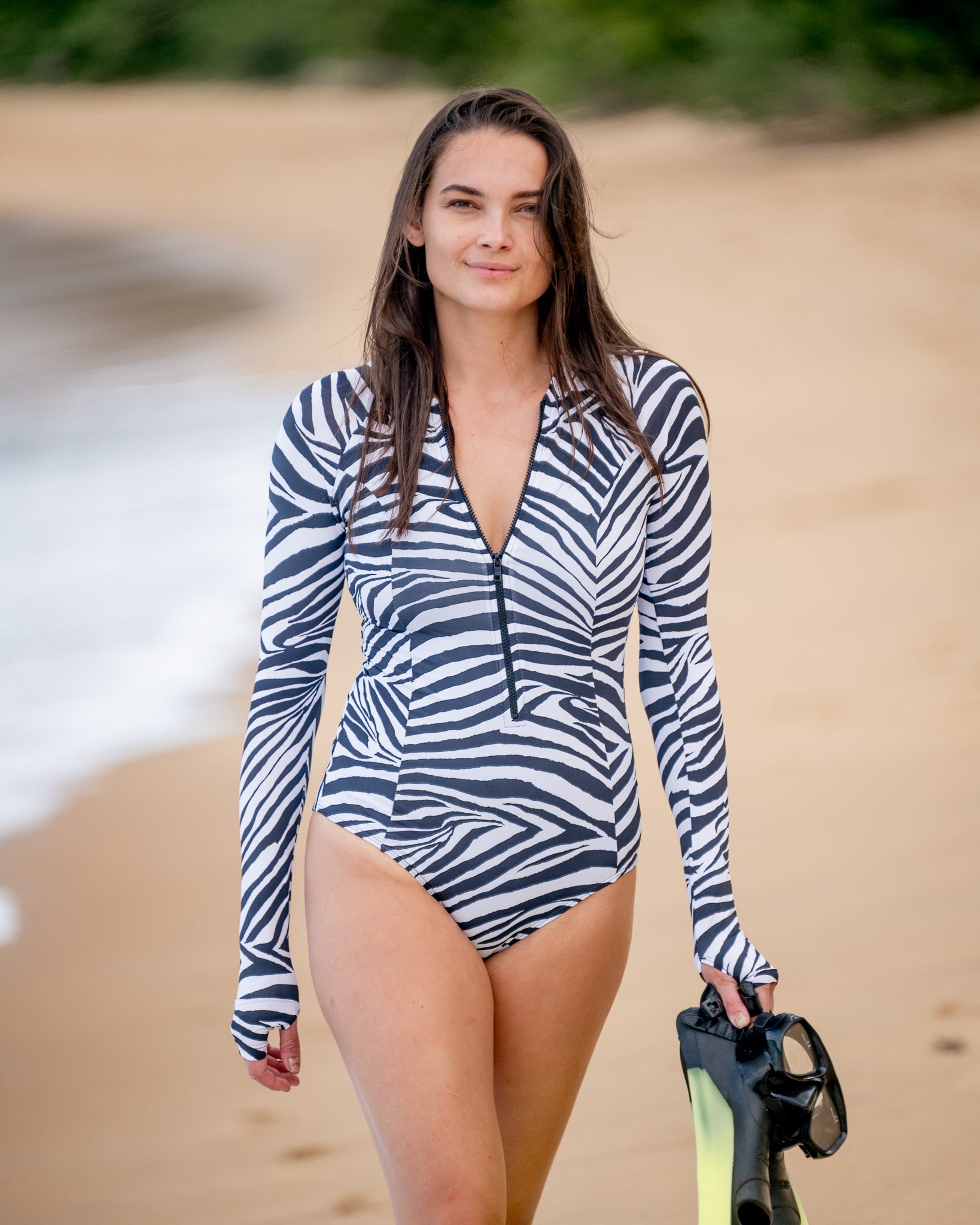 Maiô manga longa com proteção UV