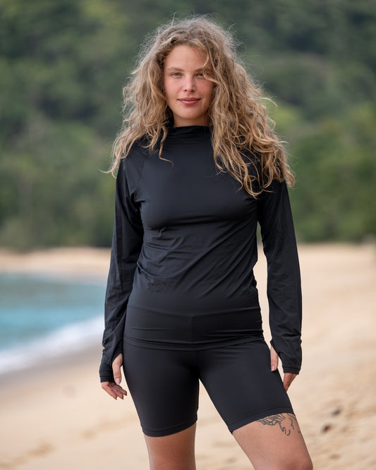 Unisex Long Sleeve UV Black T-Shirt