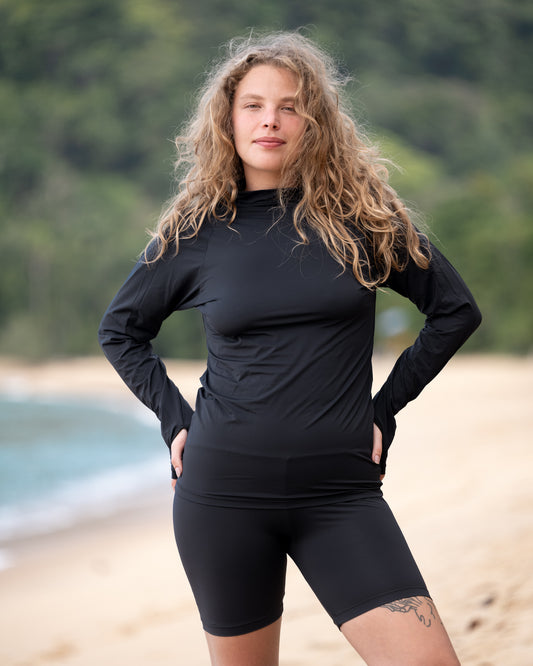 Unisex Long Sleeve UV Black T-Shirt