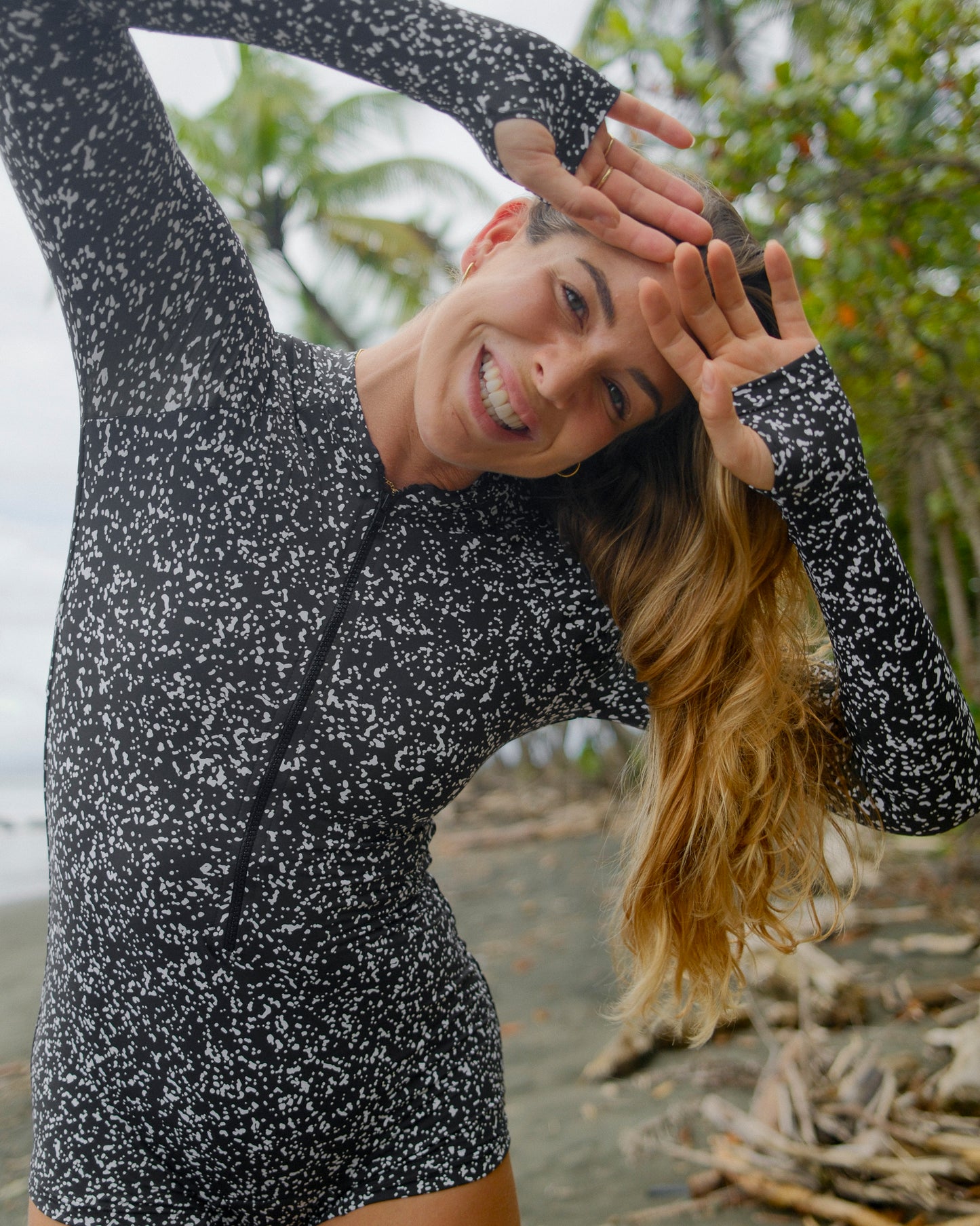 Bardot Splash Long Sleeve Swimsuit