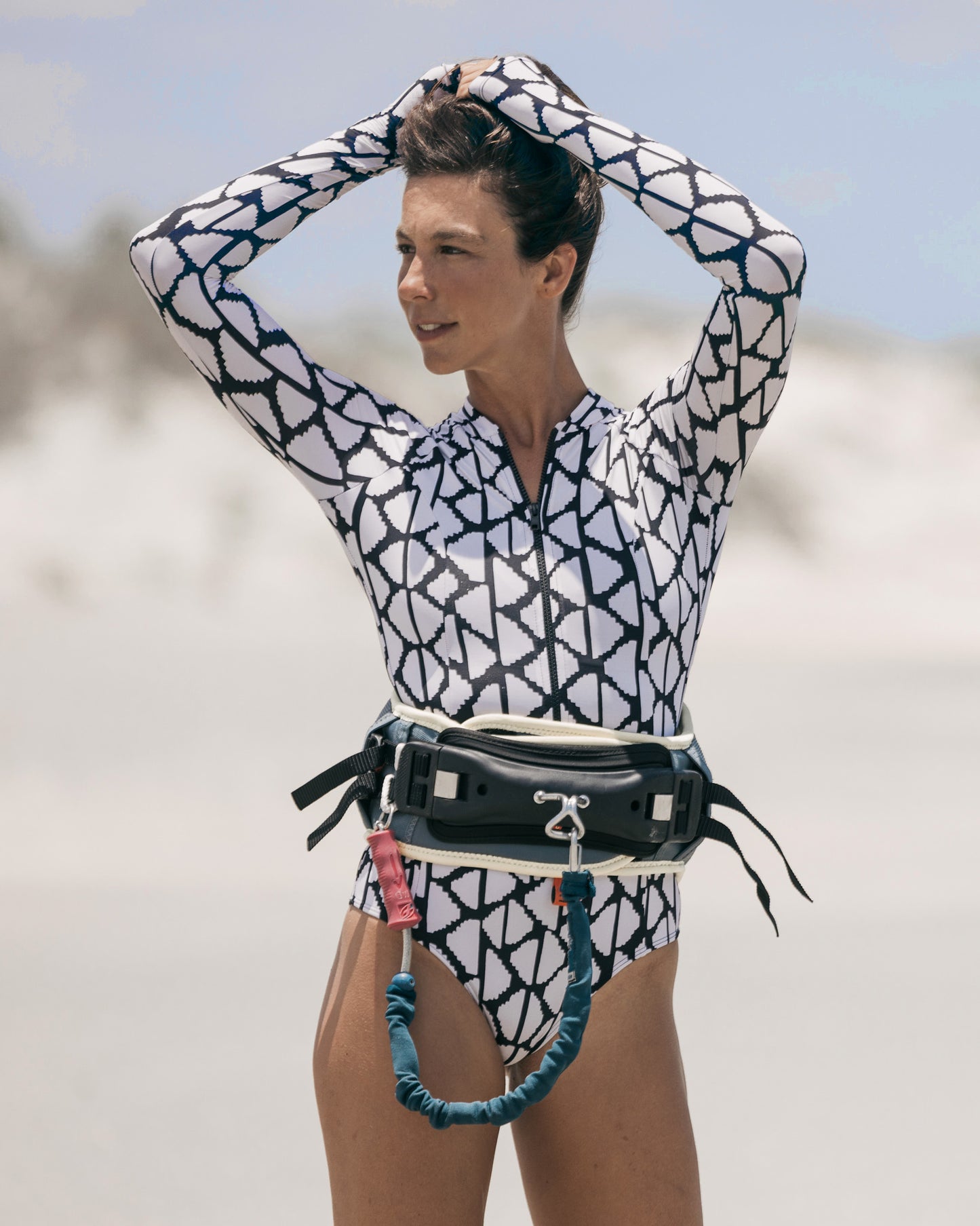 Lily Geometric Long Sleeve Swimsuit